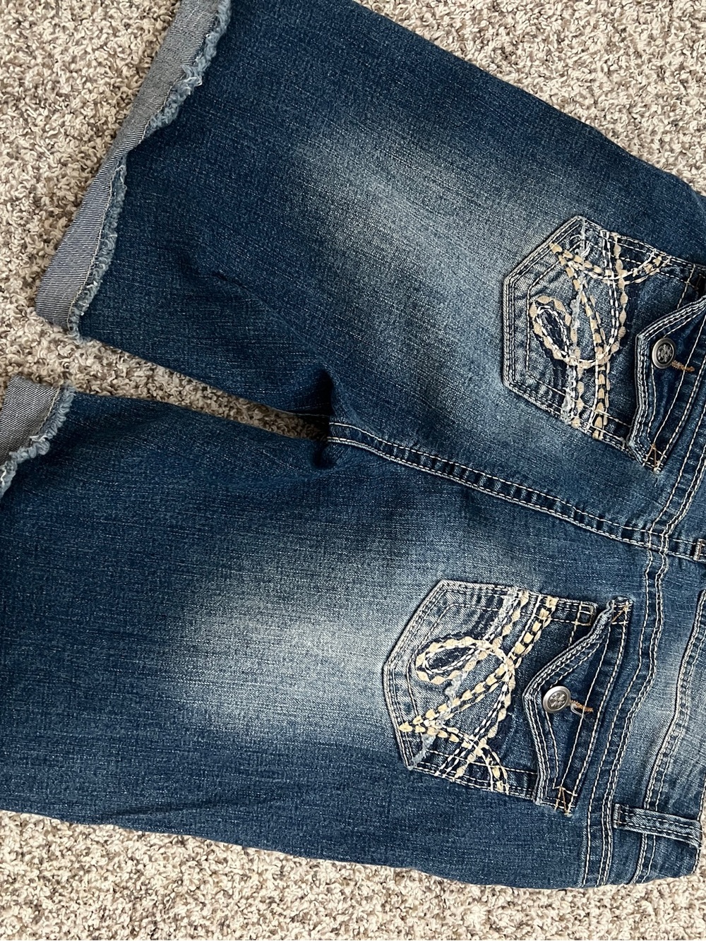 No Boundaries Blue Denim Shorts with Waistband Label